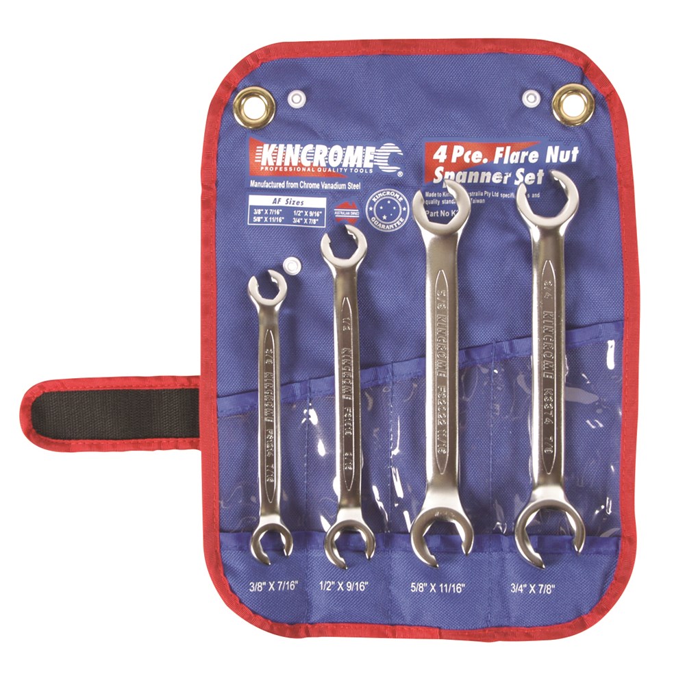 KINCROME SPANNER SET FLARE NUT 4PC AF